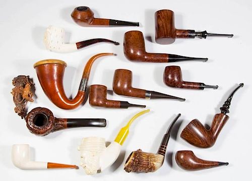 ASSORTED SMOKING PIPES, LOT OF 15