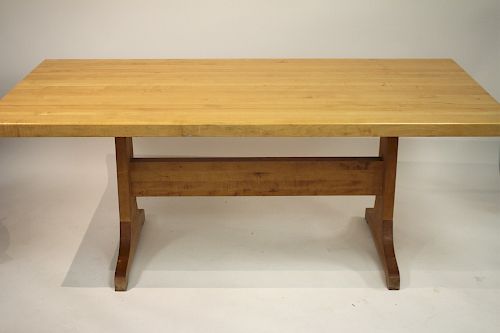 Contemporary Maple Dining Trestle Table