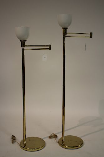 Pair Nessen Midcentury Brass Floor Lamps, Roth