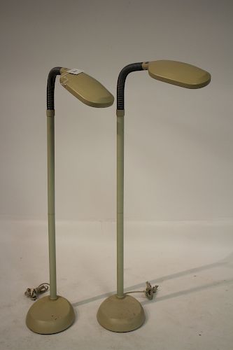 Pair Balanced Spectrum Gooseneck Floor Lamps