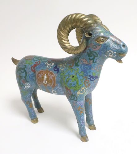 Chinese Cloisonne Ram