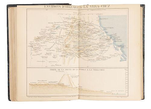 Bibesco, Georges. Au Mexique 1862, Combats et Retraite des Six Mille. París, 1887. 23 láminas. 1 mapa 3 planos 1 tabla