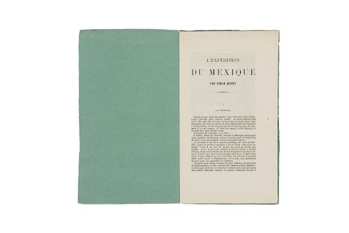 Quinet, Edgar. L'Expedition du Mexique. Londres, 1865. Ensayo crítico sobre la intervención francesa en México.