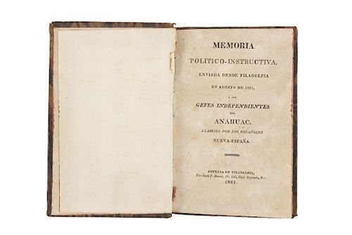 Teresa de Mier Noriega y Guerra, Servando. Memoria Político-Instructiva, Enviada Desde Filadelfia en Agosto de 1821... México, 1821.