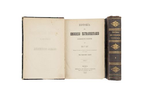 Zarco, Francisco. Historia del Congreso Estraordinario Constituyente de 1856 y 1857... México, 1857.