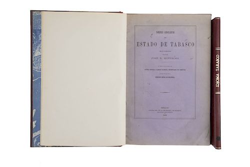 Rovirosa, José N. / Basalenque, Diego. Nombres Geográficos del estado de Tabasco / Arte del Idioma Tarasco. Pzs: 2.