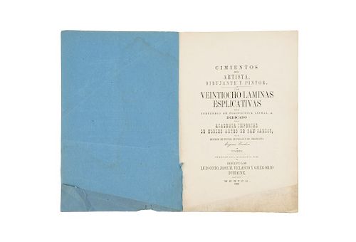 Landesio, Eugenio. Cimientos del Artista, Dibujante y Pintor. México: 1866.Las veintiocho láminas explicativas del compendio.