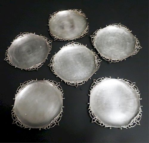 6 Korean Silver .925 Small Plates