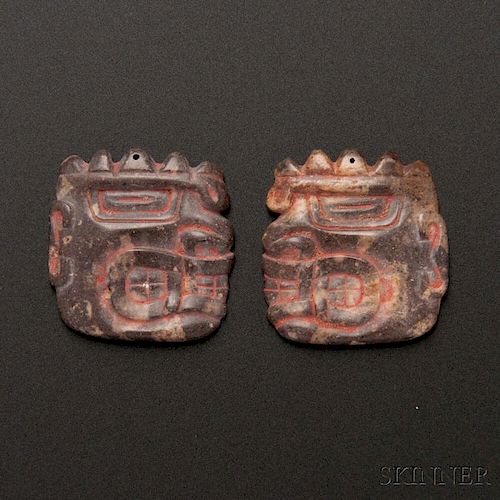 Pair of Chavin-Cupisnique Carved Stone Ear Ornaments