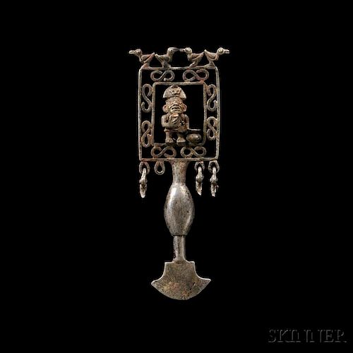 Chimu Silver Alloy Scepter/Rattle