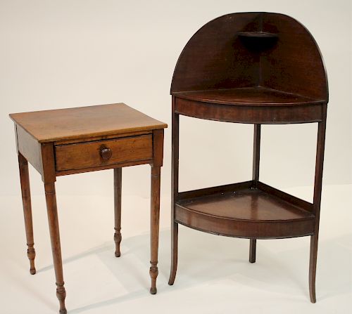 19th C. Sheraton 1 Drawer Stand and Washstand