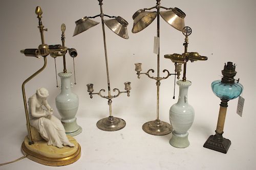 6 Electric, Candle & Kerosene Lamps