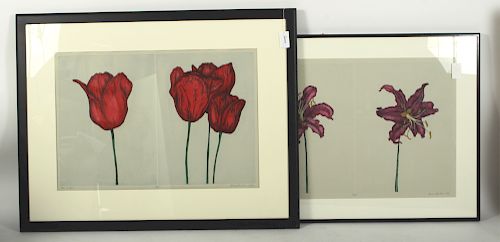 Steven Barbash, Two Floral Etchings