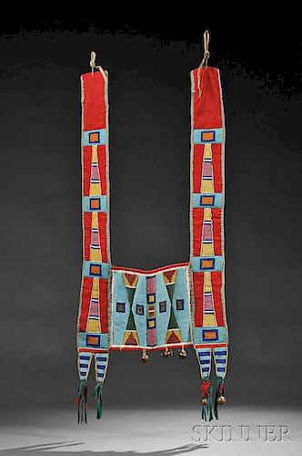 Crow Beaded Cloth and Hide Horse Collar