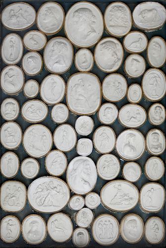 FRAMED COLLECTION OF ITALIAN PLASTER INTAGLIO IMPRESSIONS