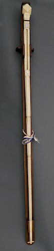 WHALER MADE WHALE IVORY, WHALEBONE, MOTHER-OF-PEARL, ABALONE AND BALEEN WALKING STICK