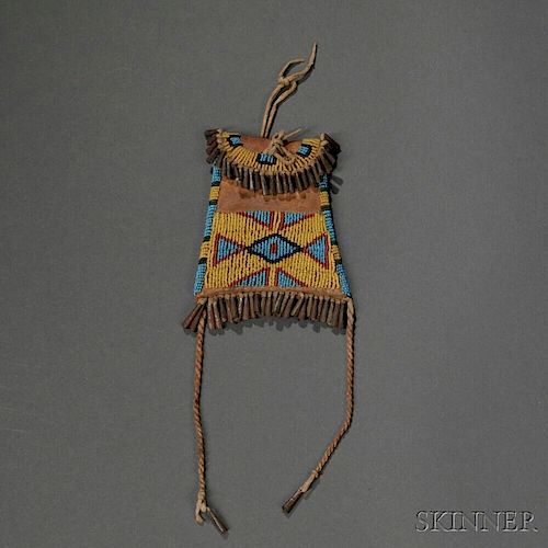 Arapaho Beaded Commercial Leather Strike-a-Light Pouch