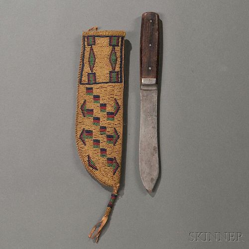 Lakota Beaded Hide Knife Sheath