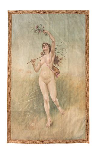 A French Painted Wool Tapestry