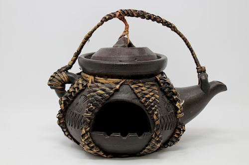 Inuit Carved Clay Lantern Teapot