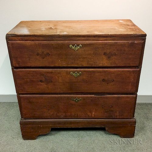 Early Red-stained Birch Chest of Drawers