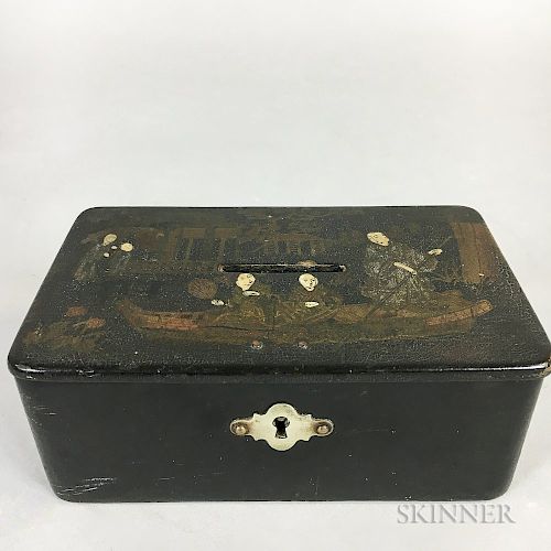 Chinese Export Lacquered Money Box