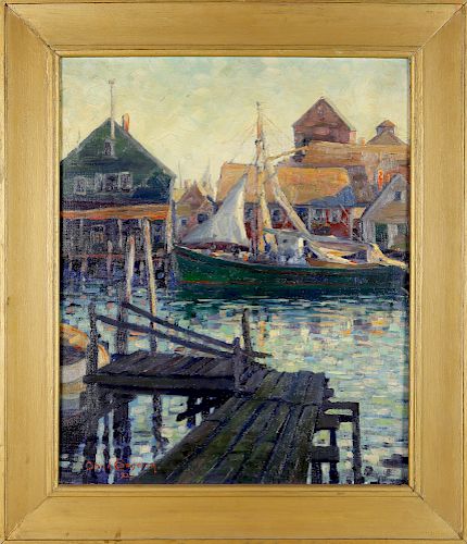 ANNE RAMSDELL CONGDON OIL ON CANVAS "OLD NORTH WHARF"
