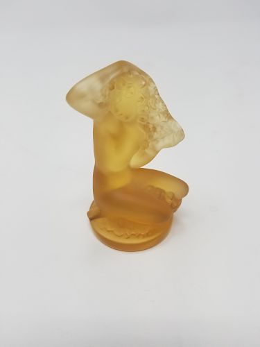 Lalique Floreal Amber Crystal Figurine