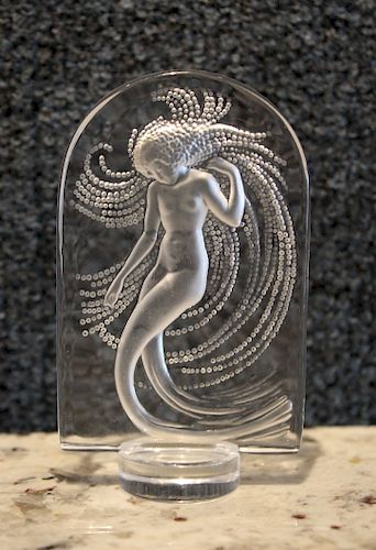 Lalique Mermaid Arched Glass Figurine
