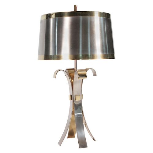 French Hollywood Regency Maison Charles Brass Corolle Lamp, 1970s