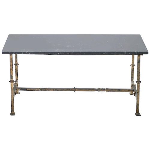 French Gilt Wrought Iron Art Deco Coffee Table, 1940s