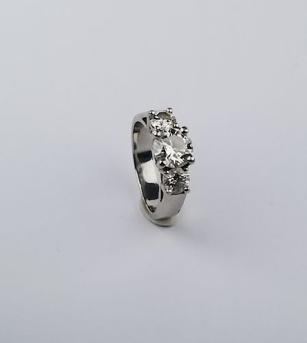 1.7ctw Diamond & Platinum 3-Stone Ring