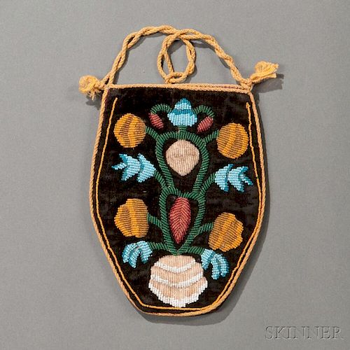 Iroquois Beaded Cloth Pouch