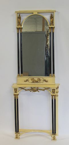 Antique Italian Paint And Gilt Decorated Console