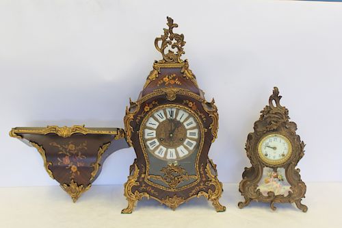 2 Antique Louis XV Style Clocks.