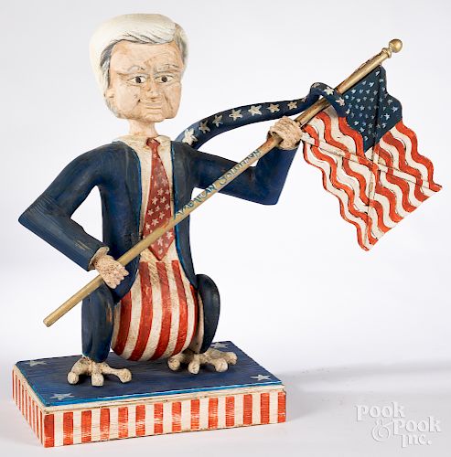 Carved and painted Newt Winning the Future
