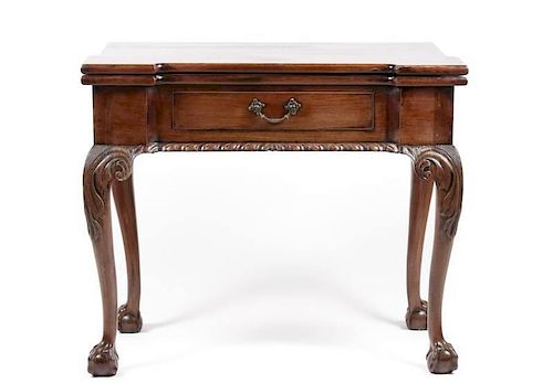 Mahogany Flip Top Game Table, Late 19th C.