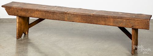 Pine mortised bench