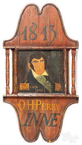 Painted O. H. Perry Inne trade sign