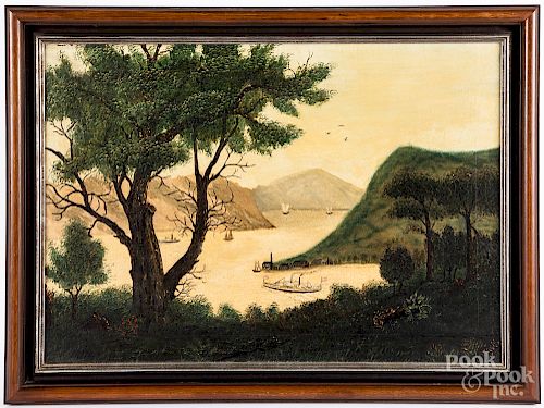 Hudson River oil on canvas landscape