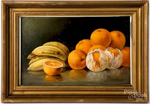 Oil on canvas still life with fruit