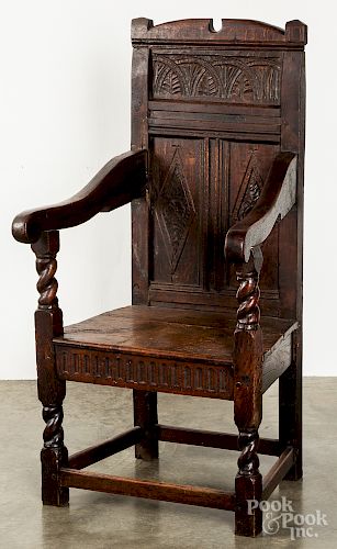 George I oak wainscot armchair