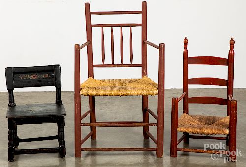 Three child's chairs