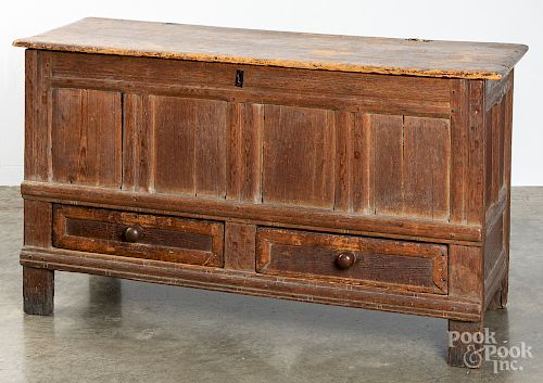 New England joined oak and pine blanket chest