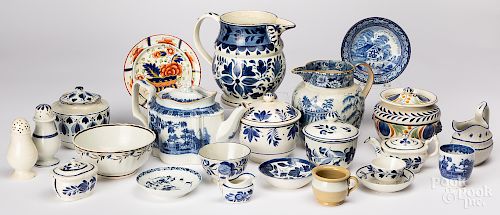 Large collection of pearlware