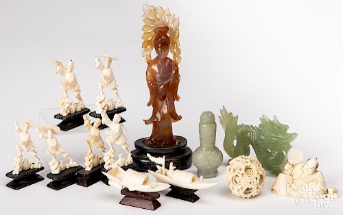 Chinese and Japanese ivory and hardstone carvings