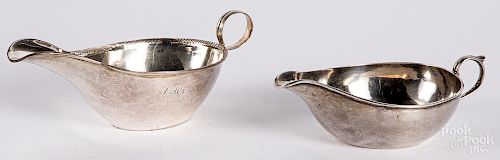 Two coin silver pap boats