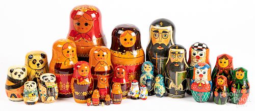 Seven Russian nesting dolls