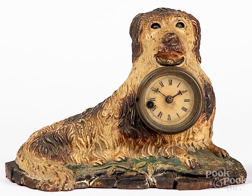 Bradley & Hubbard cast iron blinking eye dog clock