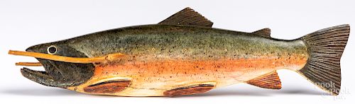 Carved and painted rainbow trout